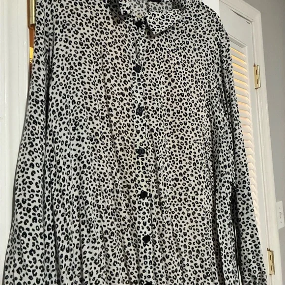 Leopard Print Button-Down Dress - Picture 2 of 4